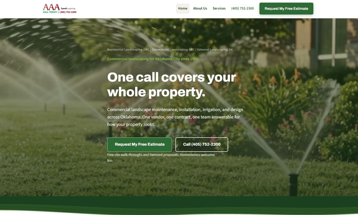 AAA Landscaping OKC Website