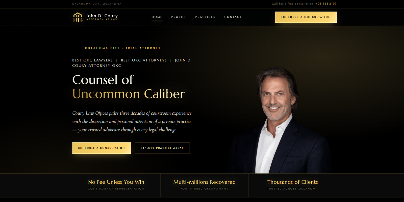 John Coury Attorney — OKC Personal Injury Lawyer Website